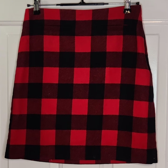Talbots Red and Black Plaid Knee Length Skirt (Waist-30", Length-19") - Picture 2 of 6